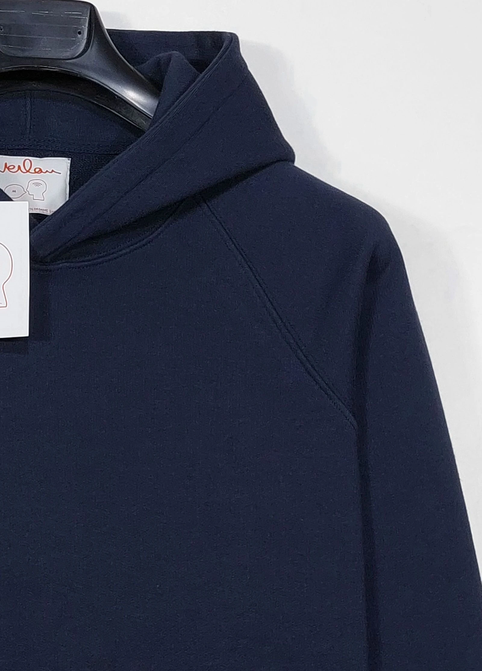 Sudadera con capucha de algodón liso Verlan - azul marino M – photo 6